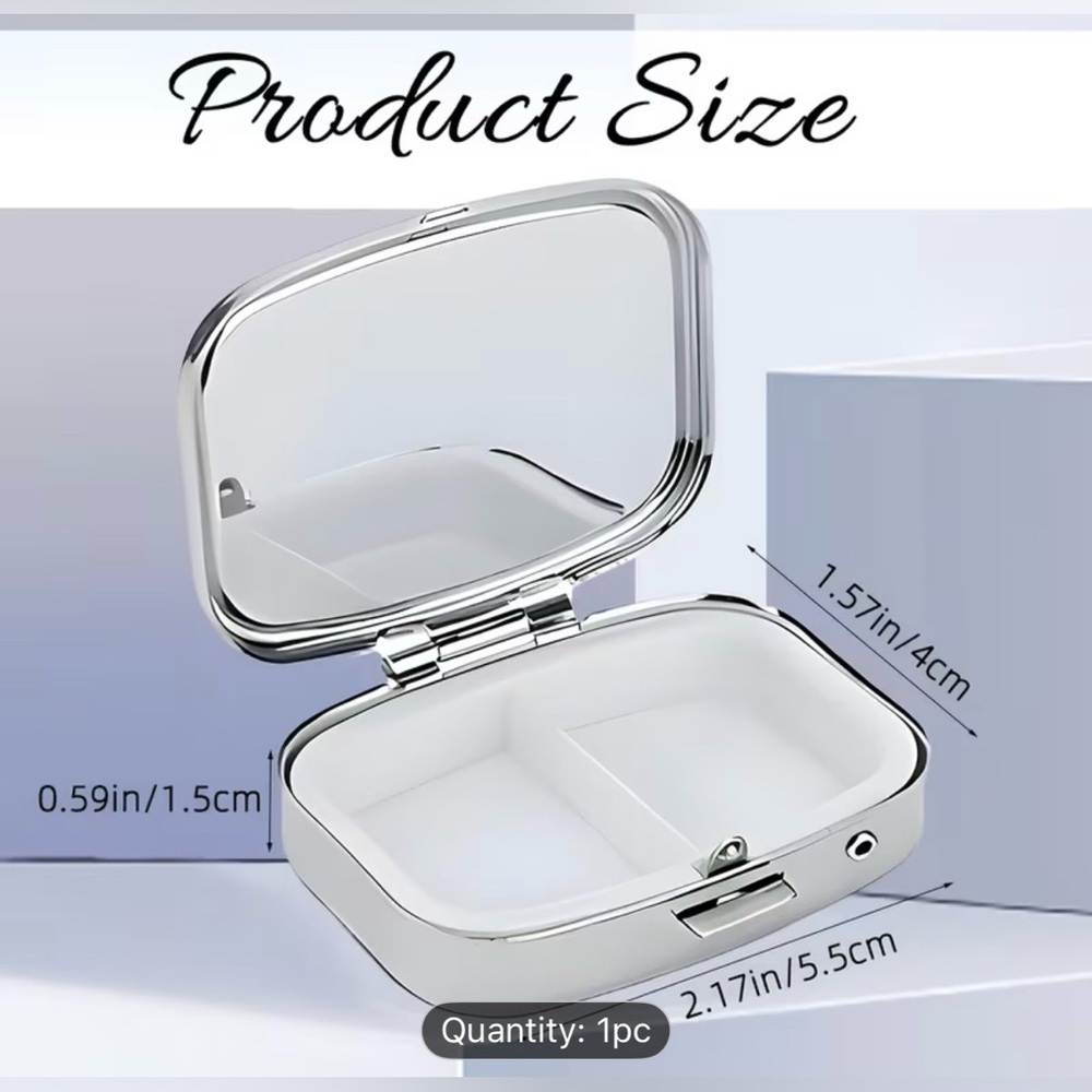 BNWT “Where Are My Pills” 2 Compartment Pill Case - Picture 5 of 5